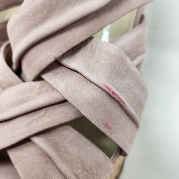 Lisa for Donald J. Pliner Platform Wedge Sameh Leather Back Zip Women Mauve 8.5M - Picture 10 of 15